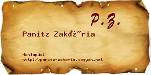 Panitz Zakária névjegykártya